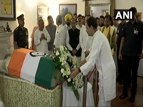 Rahul Gandhi pays tribute to Atal Bihari Vajpayee at his residence