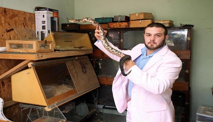 man with snake