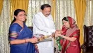 Raksha Bandhan: External Affairs Minister Sushma Swaraj ties rakhi to Vice President Venkaiah Naidu