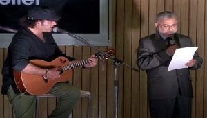  Supreme Court Judge Justice Kurian Joseph sings along with Mohit Chauhan at event for Kerala flood relief