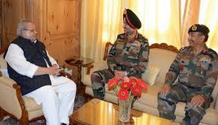 Lt. Gen Ranbir Singh meets Jammu and Kashmir Governer Satya Pal Malik