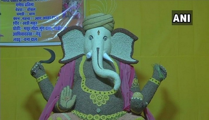 Raipur devotees go eco-friendly, make Ganpati idol of grains