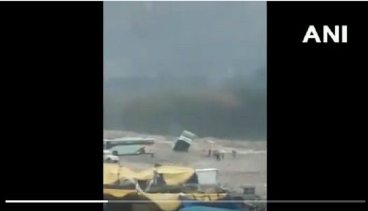 Video: Luxury tourist bus washed away into flooded river in Manali after heavy rainfall in Himachal Pradesh