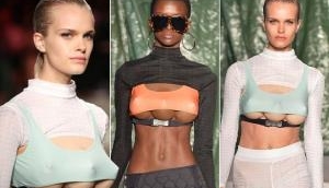 Wonder: Models with three breasts walk the runway at Milan Fashion Week