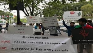 Anti-Pakistan protests staged outside UN headquarters