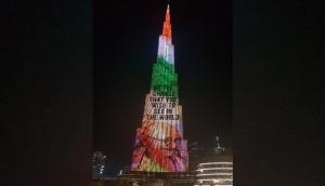 Burj Khalifa lit up with Bapu's image on Gandhi Jayanti