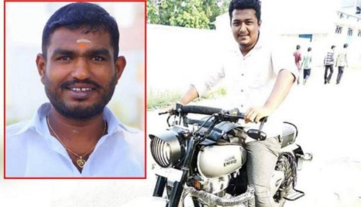 इनसेट में आरोपी और बुलेट में सवार मृतक नागराज