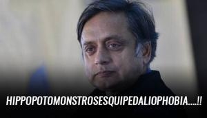 Shashi Tharoor drops another Tharoorian word, 'Hippopotomonstrosesquipedaliophobia' in an apology for using floccinaucinihilipilification