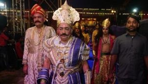 Watch: Union Minister Harshvardhan as Raja Janak with a moustache and in royal attire in Ram Leela in Delhi