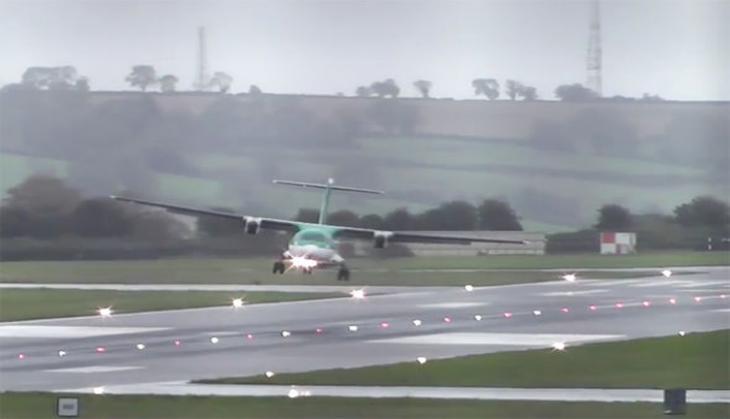 Flight Landing During Storm