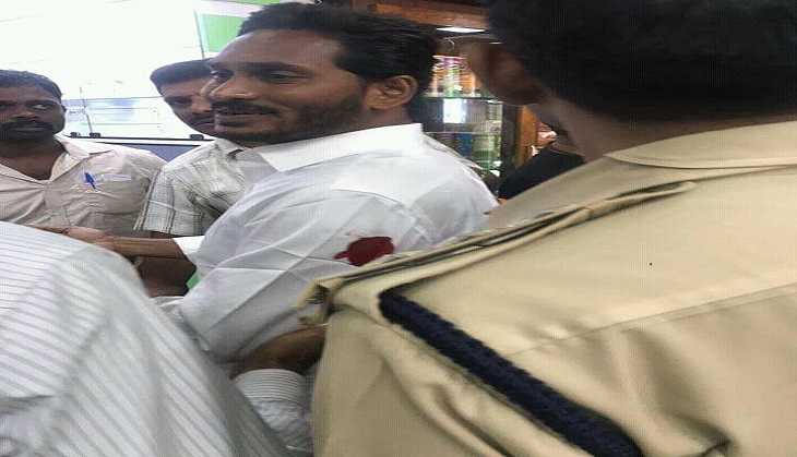 YSR Congress chief Jagan Mohan Reddy stabbed on his arm at Vizag airport by unidentified man