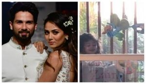 Shahid Kapoor’s daughter Misha Kapoor looking at her little brother Zain is the cutest thing on the internet today; see pic