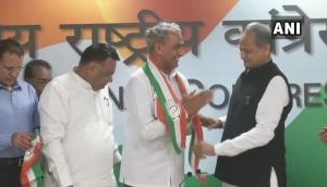 Rajasthan Assembly Election 2018: Sitting BJP MP Harish Meena joins Congress in presence of Ashok Gehlot, ahead of polls