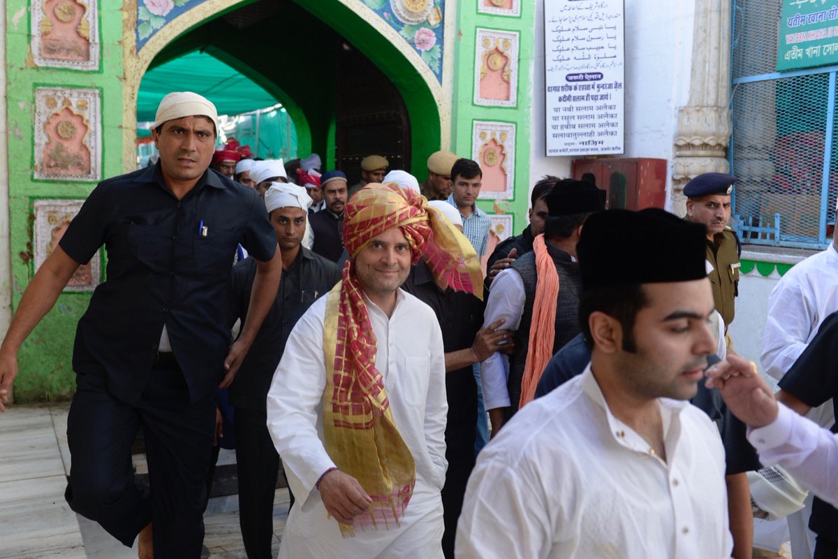 Congress President Rahul Gandhi offers prayers at Ajmer Sharif Dargah