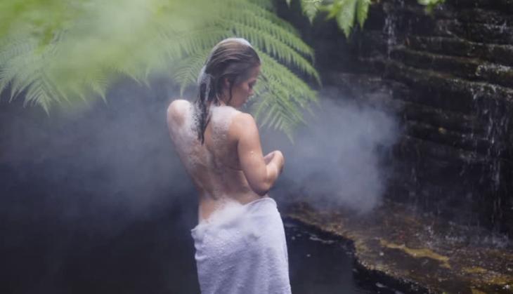 woman in pond
