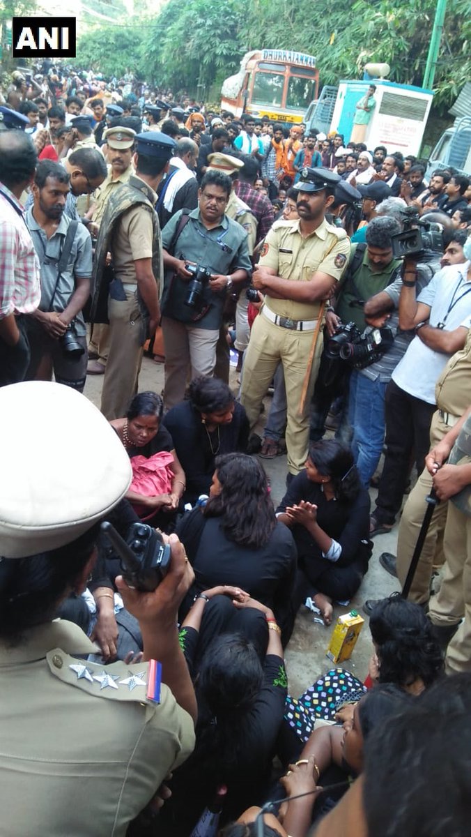 Sabarimala temple row: 11 women arrive at Sabarimala base camp, protests erupt in Kerala amid tight security