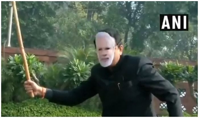 Watch: TMC MPs protest against Citizenship Amendment Bill by putting PM Modi's mask; video goes viral