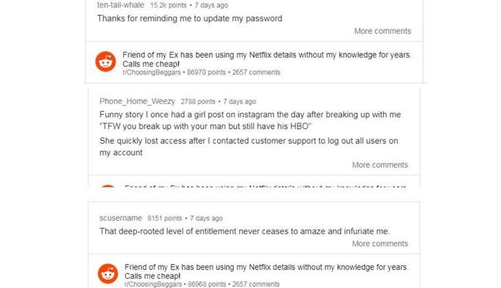 A Reddit user’s ex-girlfriend asked him to pay Netflix bill from an