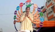 On United India rally day, Mamata Banerjee’s huge ‘Durga’ cutout poster with 42/42 Lok Sabha seats win is an eye catcher!