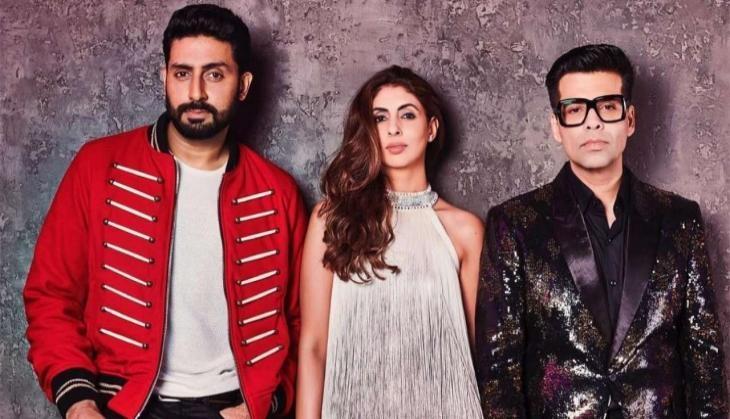 Shweta Bachchan Nanda and Abhishek Bachchan with Karan Johar