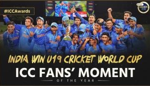 ICC fans' moment of the year 2018 is India's U-19 cricket world cup win against Australia
