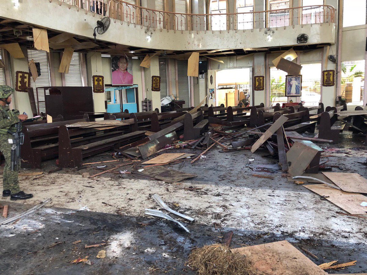 Philippines Bomb blasts: At least 19 dead, 48 injured after 2 bombs attack on church in southern Philippines; rescue underway