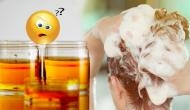 Weird! This woman used urine to wash her hairs to get rid of dandruff; what happened next will amuse you!