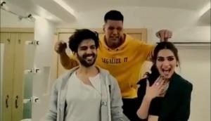 Before Poster Chapwa Do Song; Kartik Aaryan and Kriti Sanon from Luka Chuppi met original Aflatoon Akshay Kumar, see video