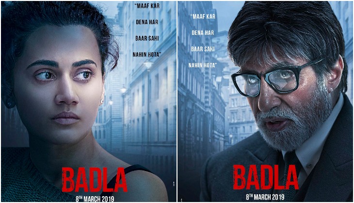 Shah Rukh Khan releases the first look posters of Badla, starring Amitabh Bachchan and Taapsee Pannu