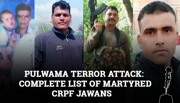 Pulwama Terror Attack: Here’s the complete list of CRPF jawans martyred in the suicide bomb attack