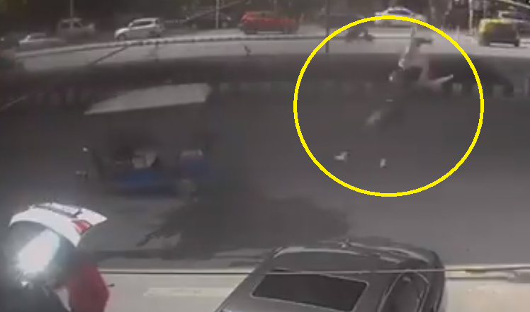 Watch: Shocking! Woman on bike thrown off 50 feet in air on Delhi flyover; what happened next will give you goosebumps