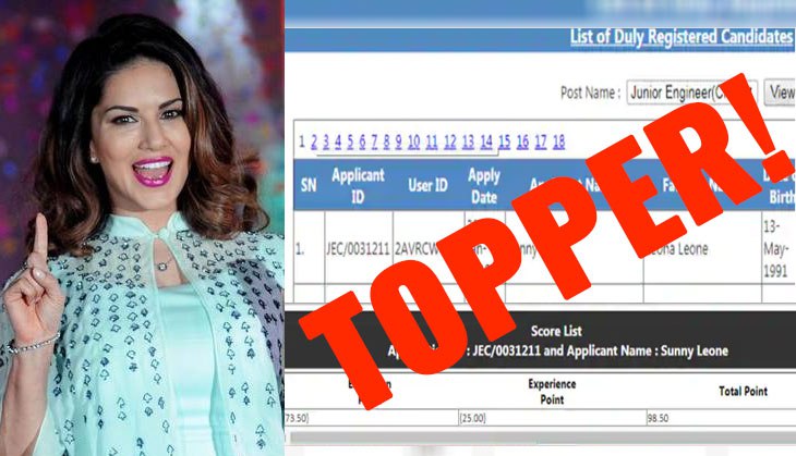 OMG! Sunny Leone tops diploma of engineering exam and scores 98.5 points; here's the reality