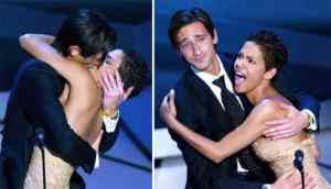 Oscar Memories When Adrien Brody kissed co star Halle Berry on