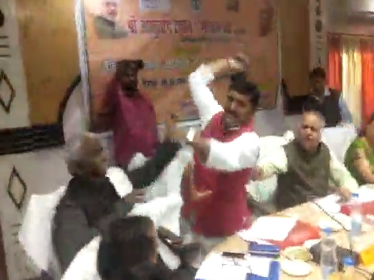 Watch video: BJP MP Sharad Tripathi thrashes party MLA with ‘shoe’ followed by heated argument