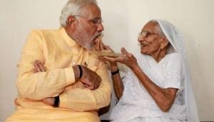 PM Modi meets his mother during Gujarat visit