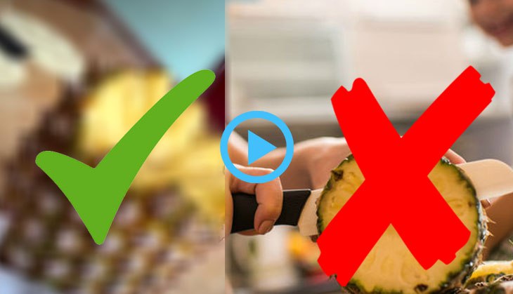 This man reveals the exact way to eat pineapple will blow your mind! See video