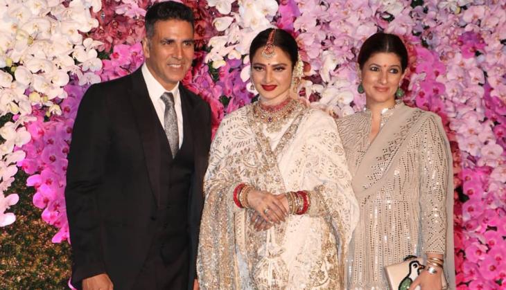 Akshay Kumar, Rekha, and Twinkle Khanna at one frame in Akash-Shloka Ambani post wedding celebration; see video