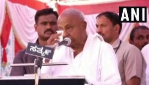 Watch: HD Deve Gowda, son and grandson gets emotional at event; BJP terms it as ‘drama’