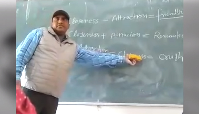 Caught On Camera! Haryana maths professor teaches ‘love formulas’ to girl students; suspended as video goes viral