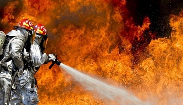 Fire in slums in Amritsar