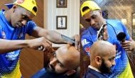DJ Bravo turns 'Barber Bravo' for Chennai Super Kings player; see pictures