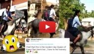 Watch how this school girl rides a horse in her uniform to exam centre; Twitterati call her, ‘Jhansi Rani Laxmi Bai’
