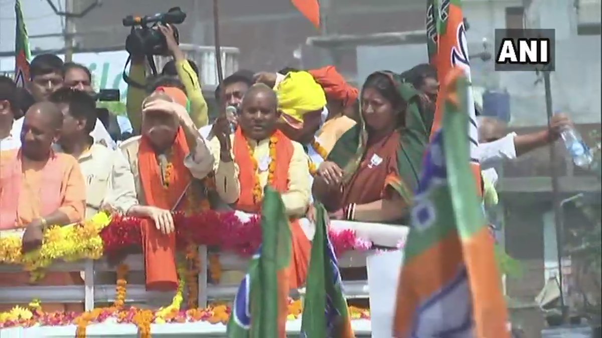 UP CM Yogi Adityanath rallies in Amethi as Smriti Irani files nomination