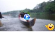 Oh no! Couple falls into river while trying to kiss on a canoe; here’s the hilarious video