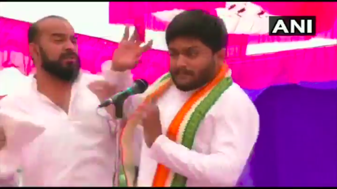 Hardik Patel slapped during rally in Surendranagar