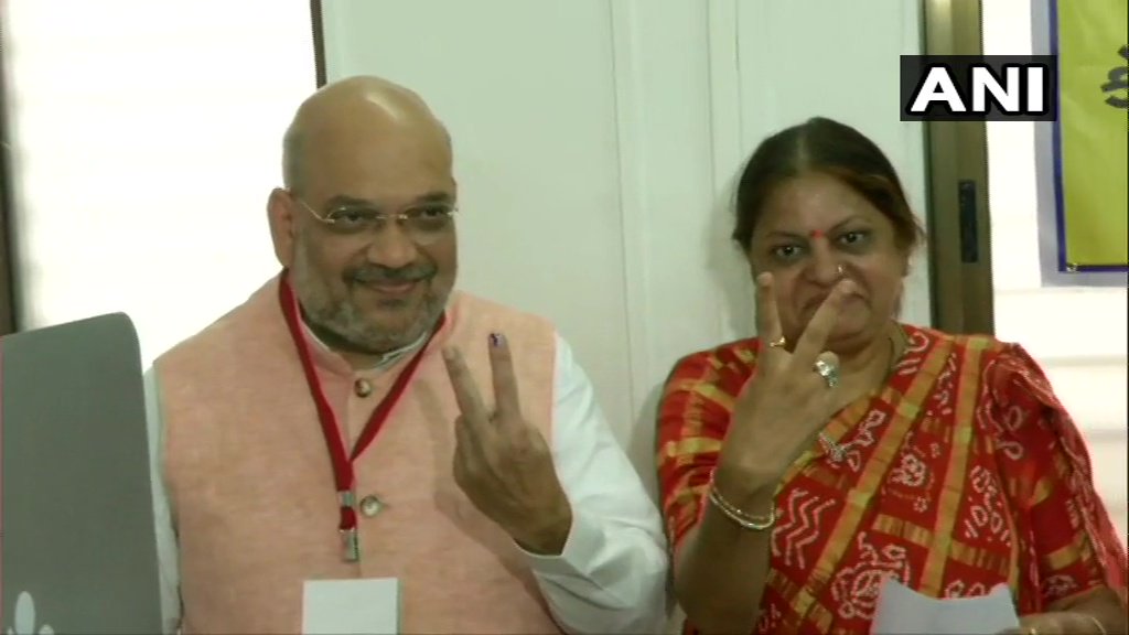 Amit Shah casts vote, urges people to vote for country's security