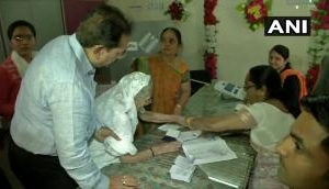 PM Modi's mother casts vote in Gujarat's Gandhinagar district