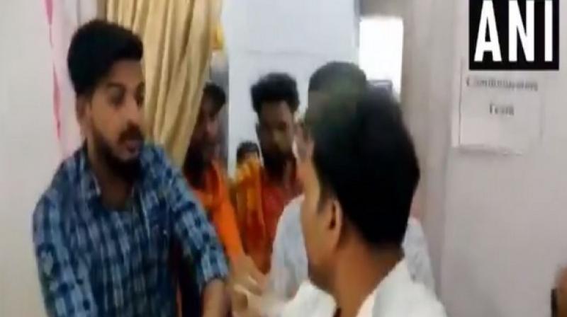 Watch: BJP workers thrash NCP man for showing black flag to Sadhvi Pragya during roadshow