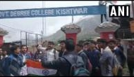 J&K: Govt college students protest demanding hoisting of national flag