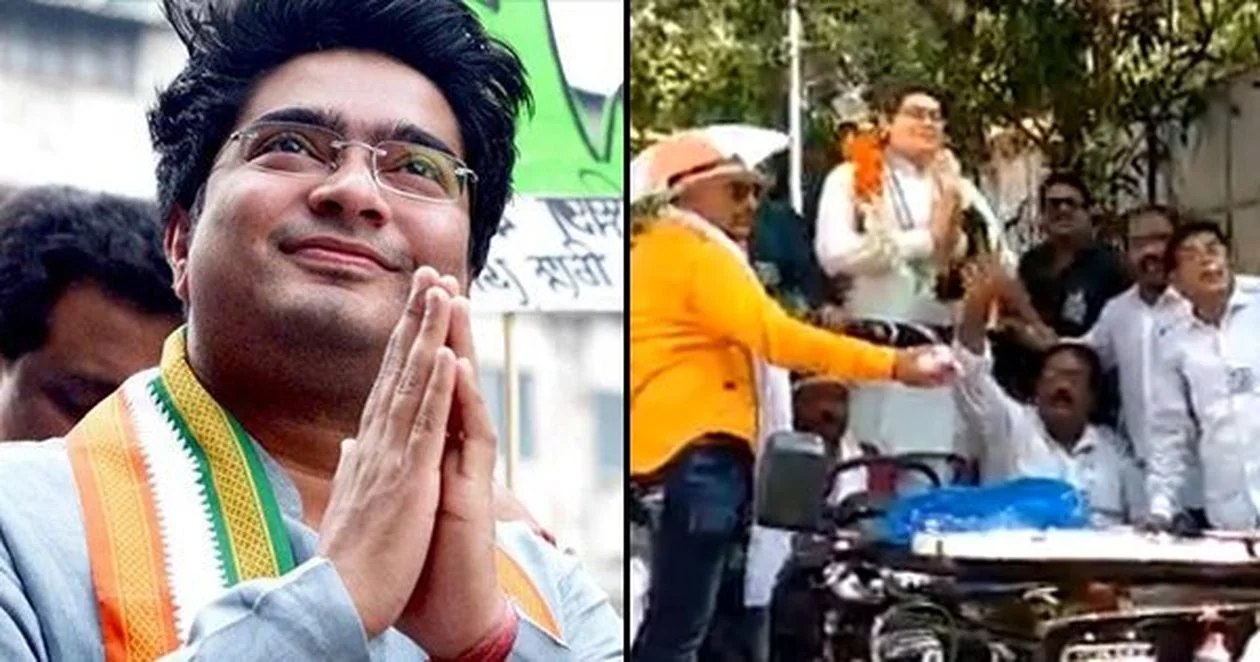 Watch Video: Mamata Banerjee's nephew uses own statue in election rally to escape scorching heat